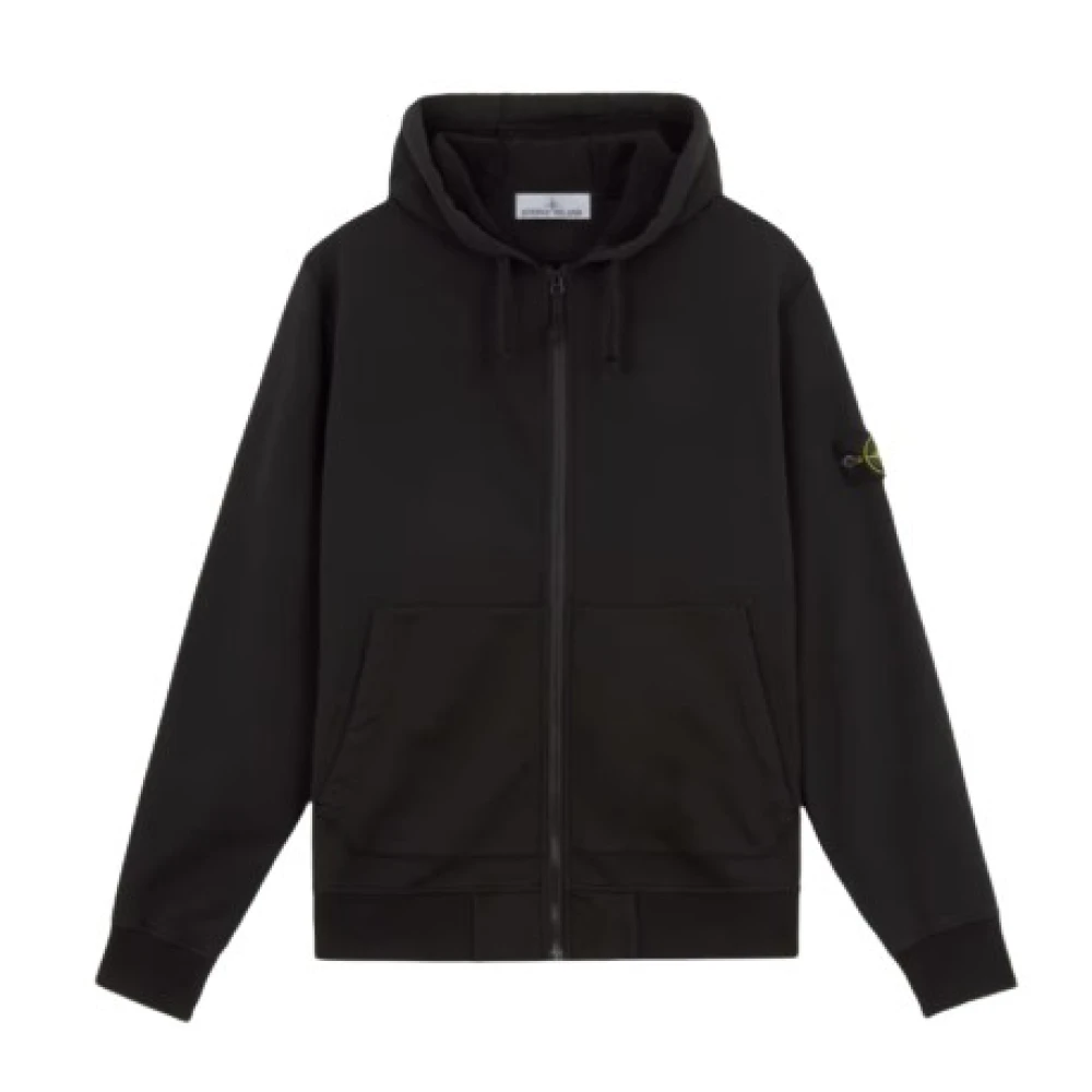 Stone Island Capuchonkatoenen sweatshirt met rits Black Heren