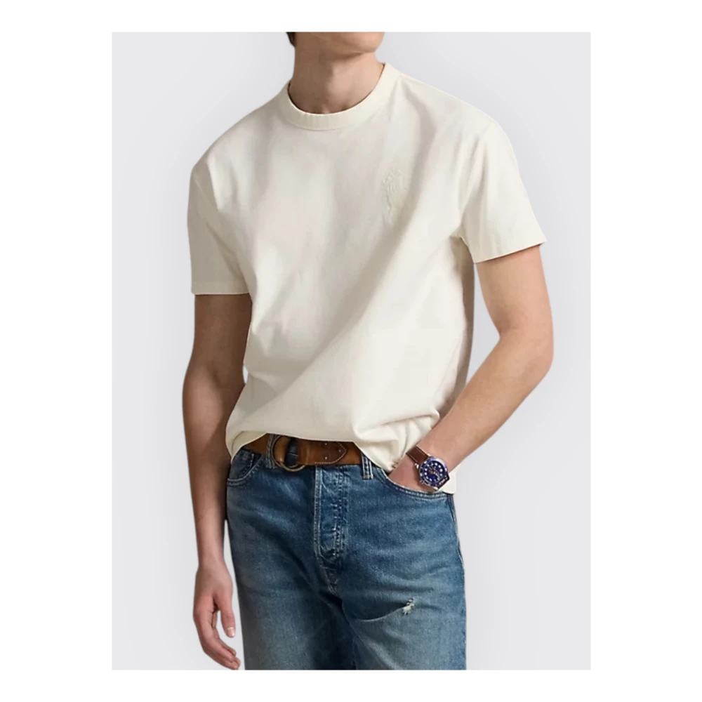 Polo Ralph Lauren Custom Slim-Fit Katoenen T-Shirt Beige Heren