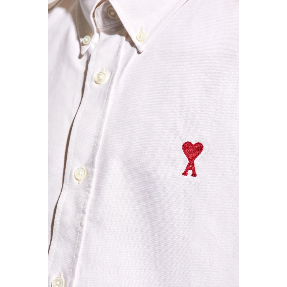 Ami Paris Shirt met logo Beige Heren