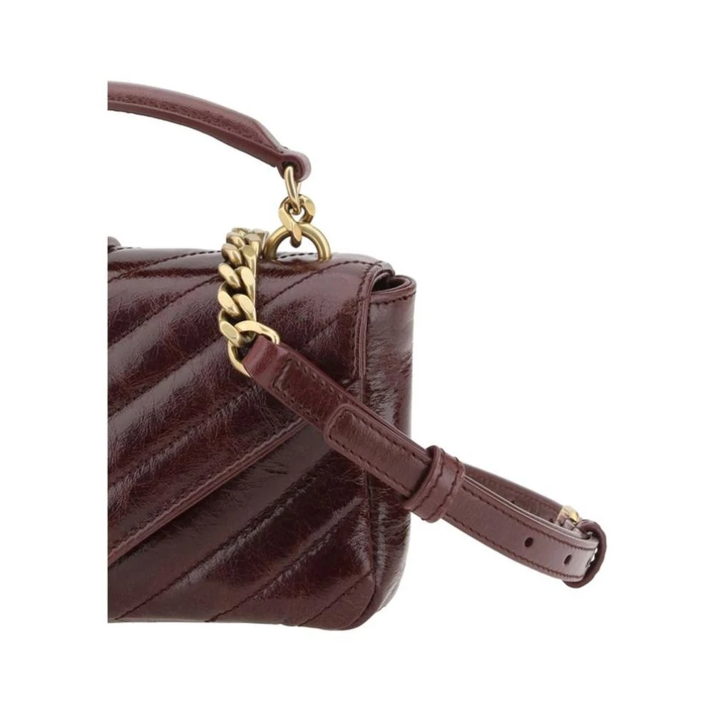 Saint Laurent Gewatteerde leren schoudertas met ketting Red Dames