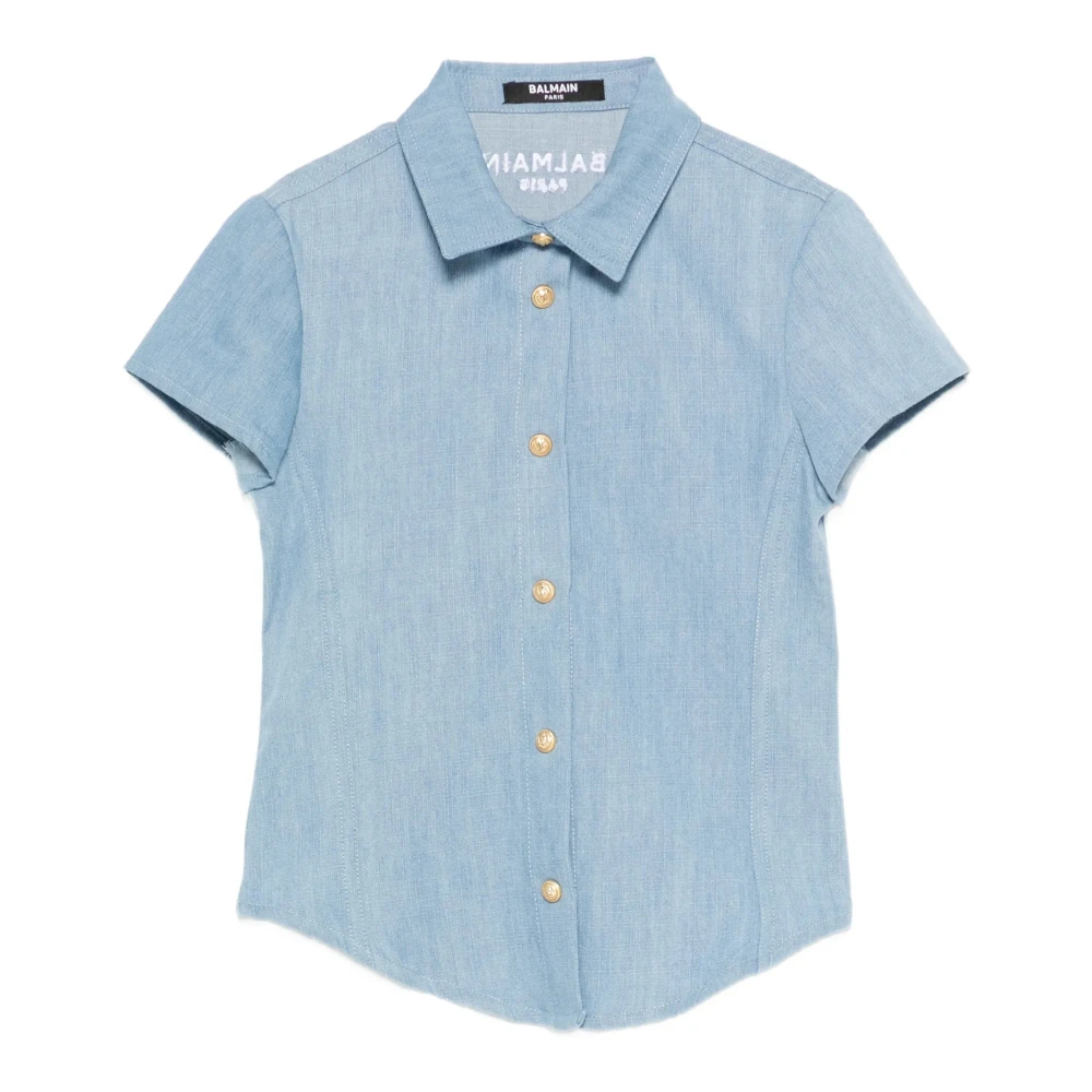 Balmain Unisex Kids Blue Lyocell-Blend Shirt - Kids Shirts - 10 Y - Kids