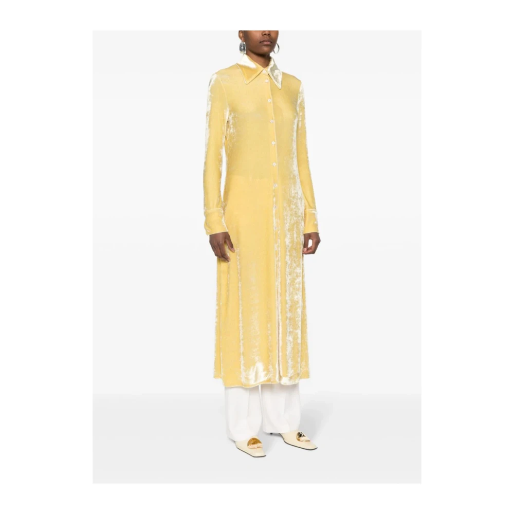 Jil Sander Koninklijk Gele Fluweel Jurk Yellow Dames