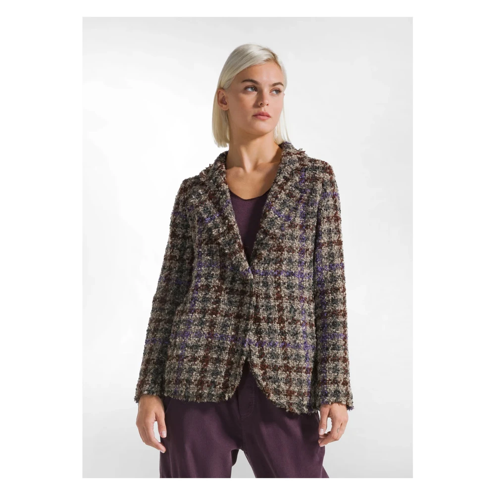 Deha Bruin Geruite Blazer Brown Dames