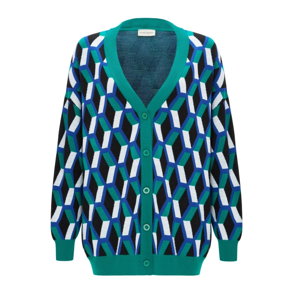 Cesare Gaspari V-hals Vest Blue Dames