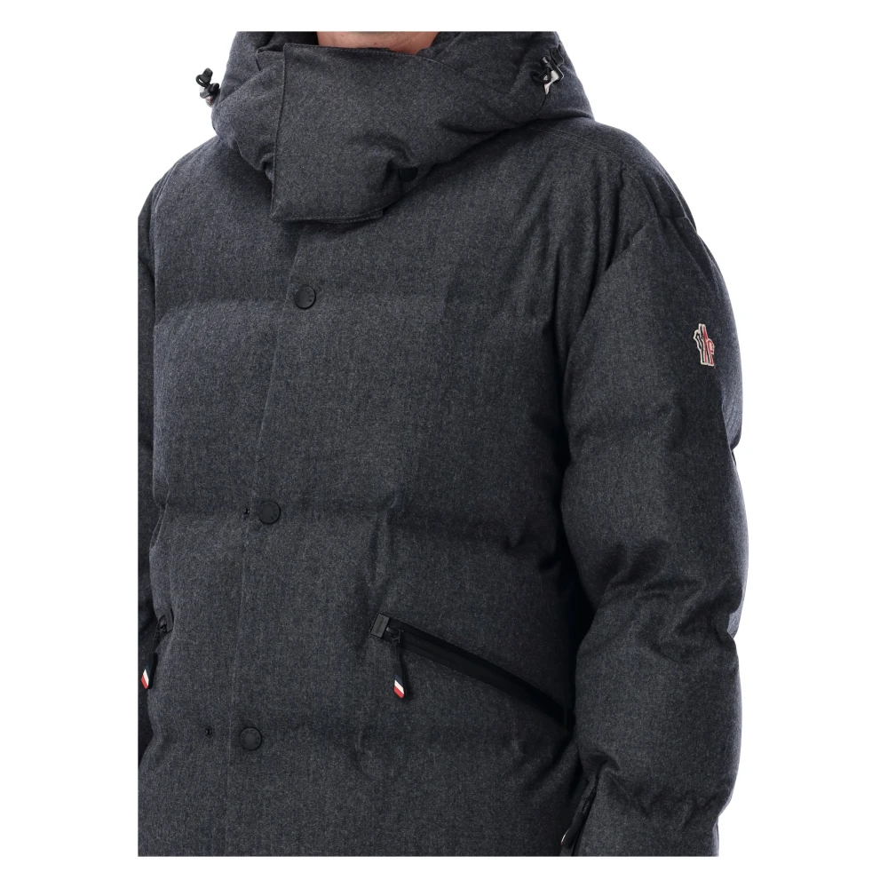 Moncler Antraciet Wol Donsjas Aw24 Gray Heren
