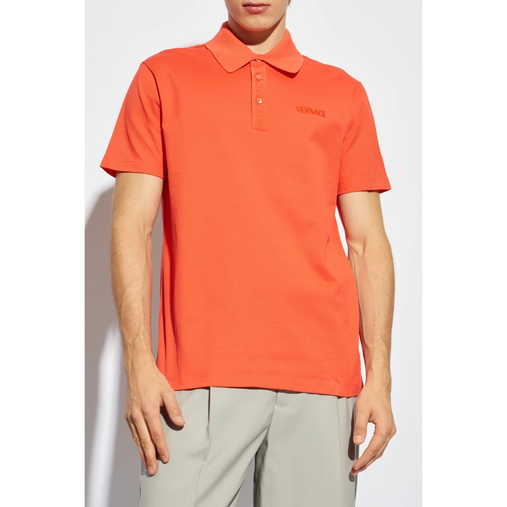Versace Polo met logo Orange Heren