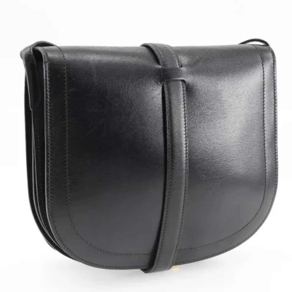Hermès Vintage Pre-owned Leather shoulder-bags Black Dames