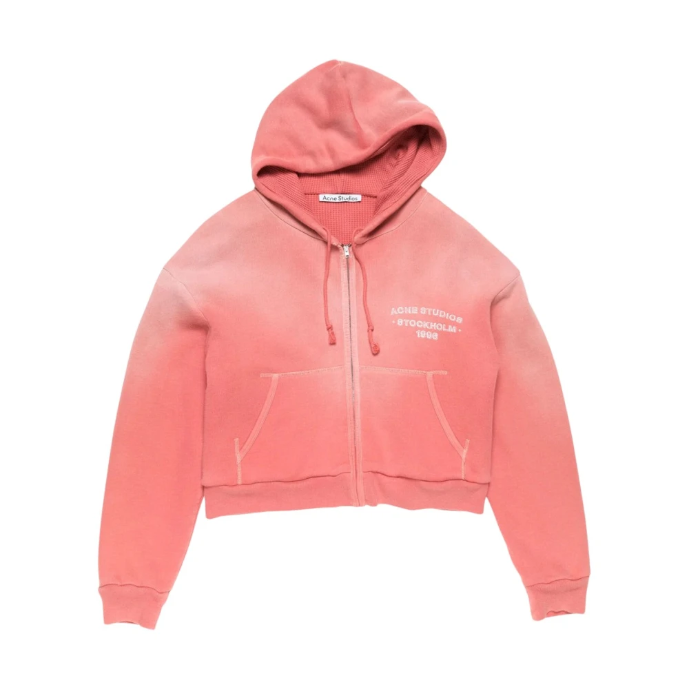 Acne Studios Zip-Up Hoodie - Sweatshirts Red S - M - Immagine 3