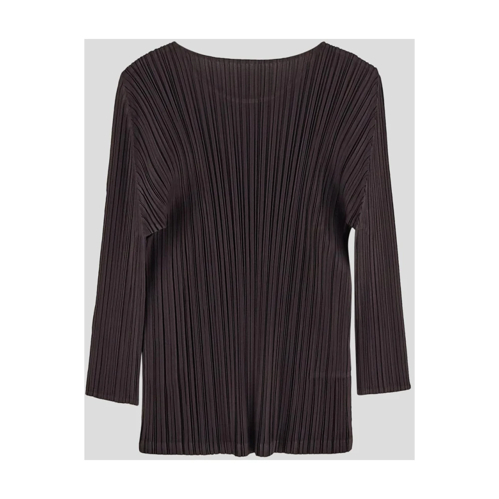 Issey Miyake Geplooide Polyester Top Brown Dames