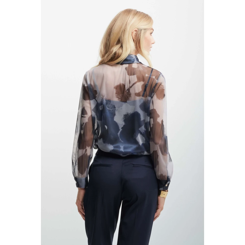 Kocca Abstract Laagjes Patroon Shirt Blue Dames
