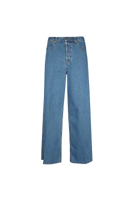 Klassiska denimjeans med kontrastsömmar