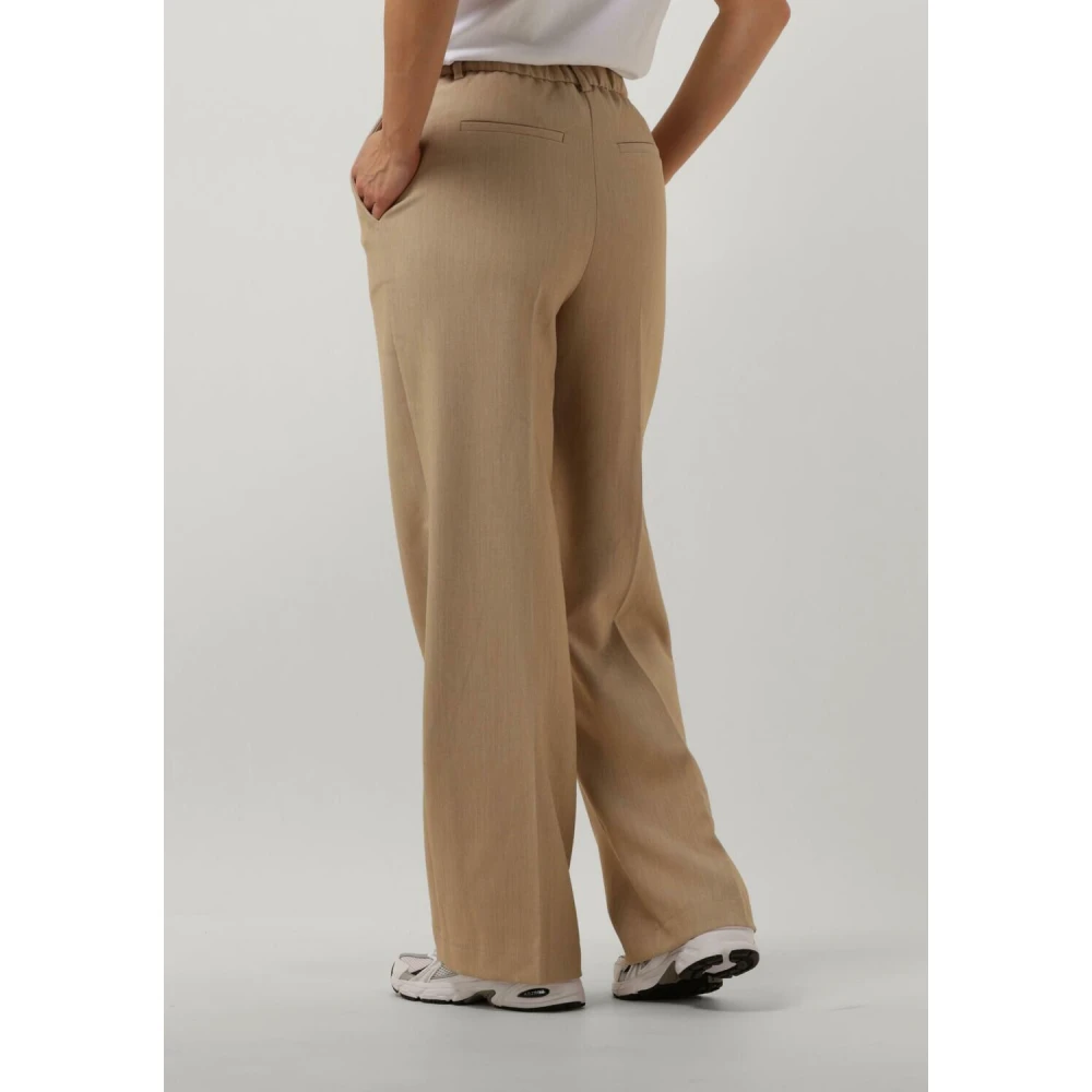 Y.A.S Beige Wijde Broek Beige Dames