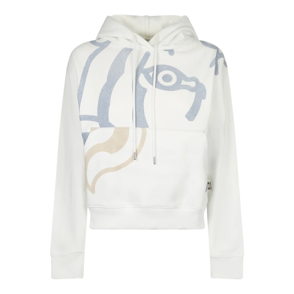 Kenzo Vit Sweatshirt Med Tryckt Design
