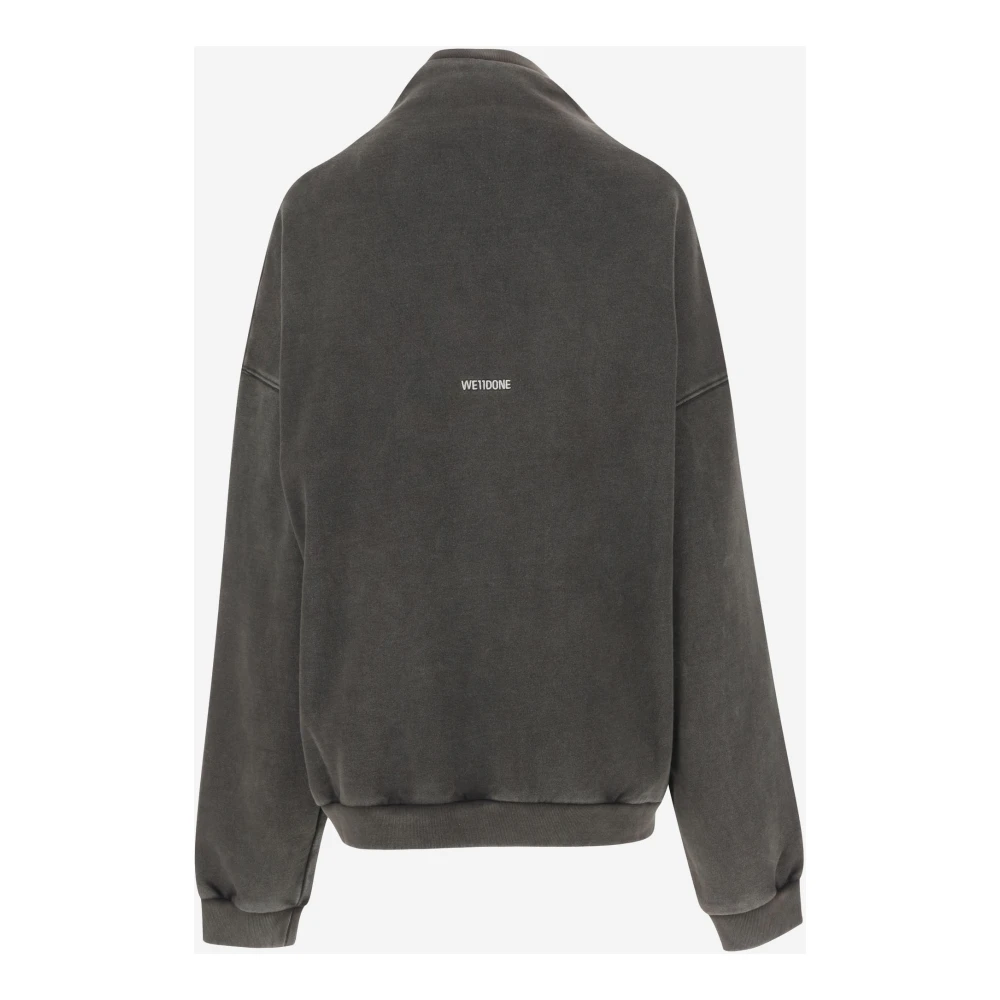 We11Done Hoge Kraag Katoenen Sweatshirt Grijs Gray Heren