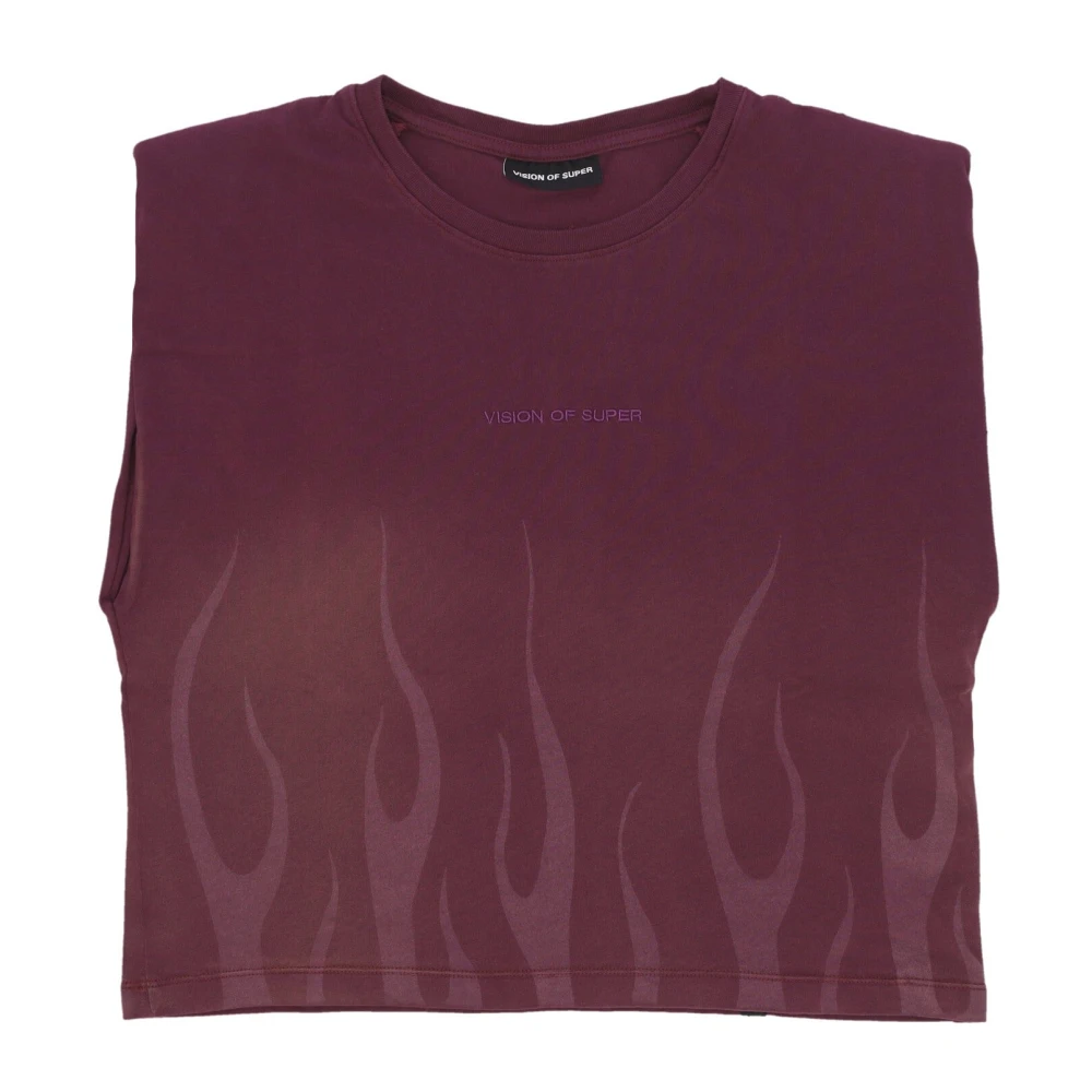 Vision Of Super Women's Purple Flames Tee Grape T-Shirt