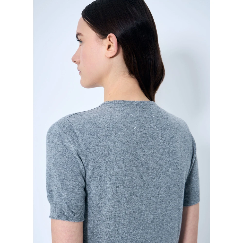 Maison Margiela Gebreide wollen trui met ronde hals Gray Dames