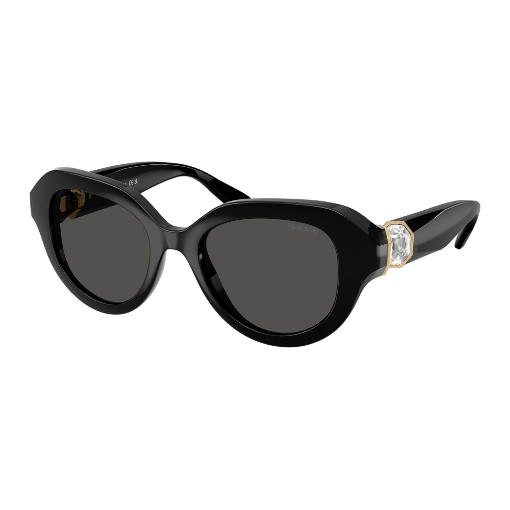 Swarovski Grey Woman Sk6037 100187 Sunglasses Injected Black Round Normal - Image 4