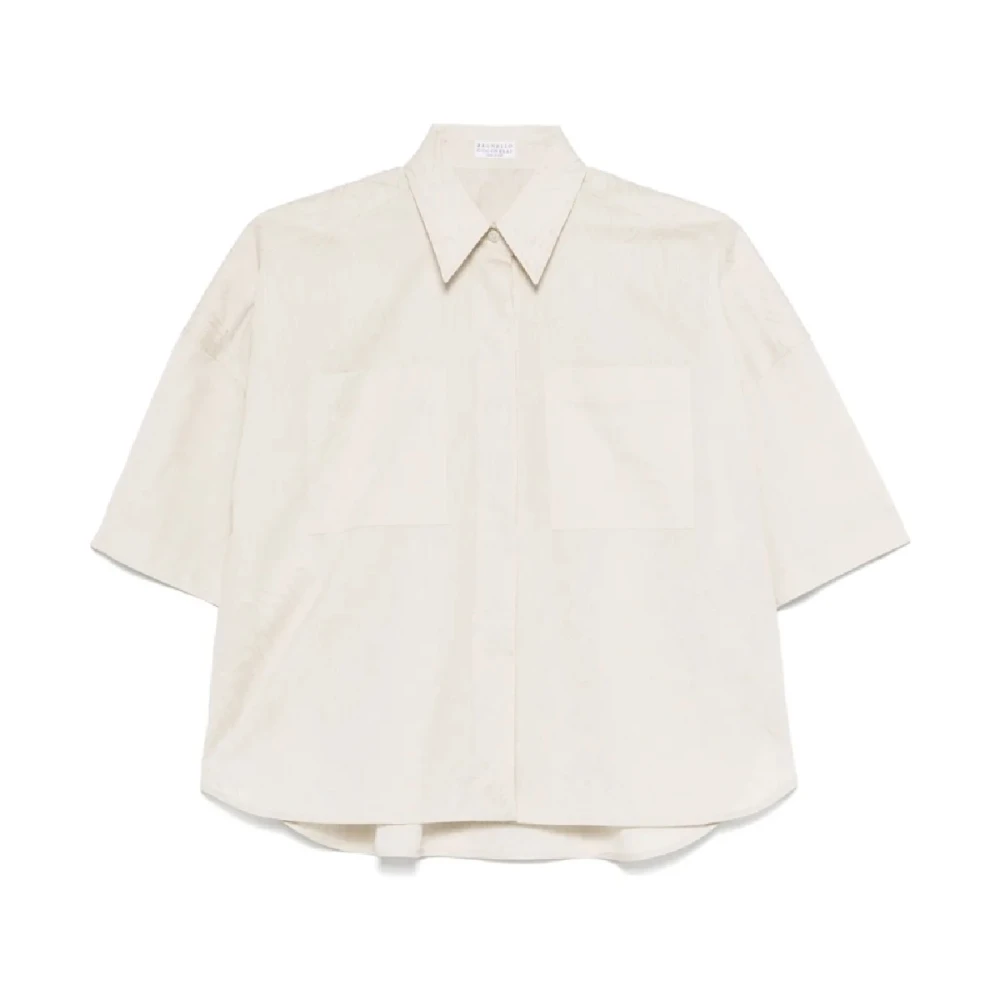 Brunello Cucinelli Women's Beige Short Sleeve Shirt In Various Colors