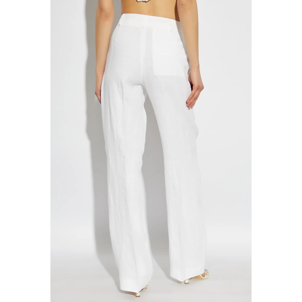 Moschino Linnen broek met vouw White Dames