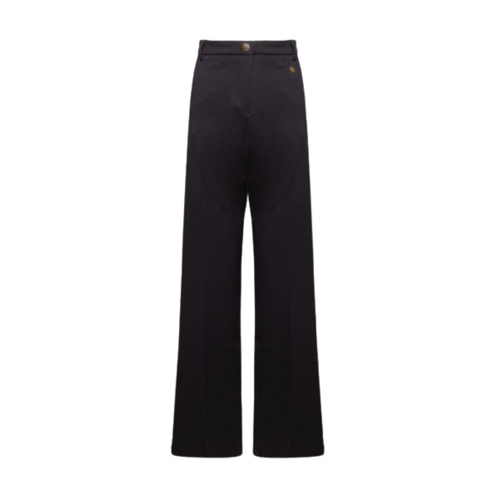 Aeronautica Militare Black Wide Trousers, Female, Xs, Trousers