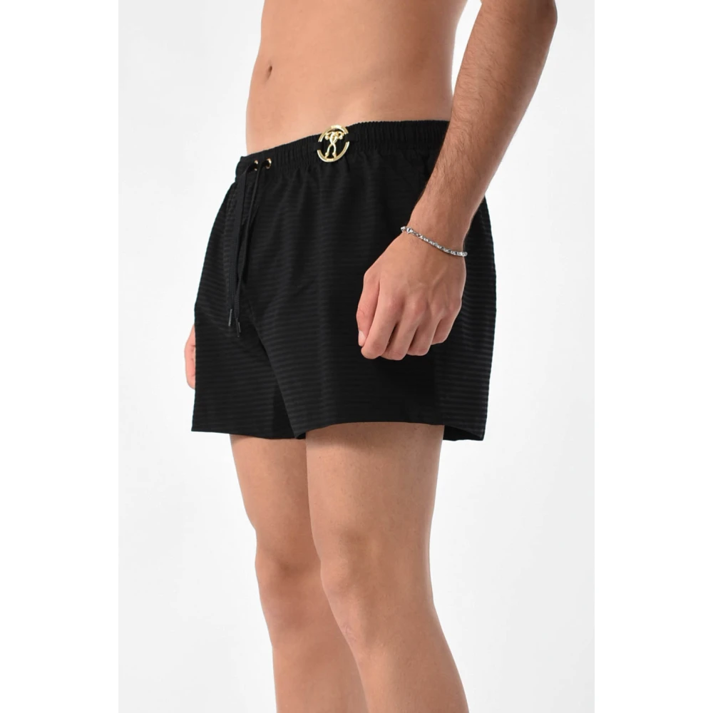 Moschino Zwemboxershorts met logoplaquette Black Heren
