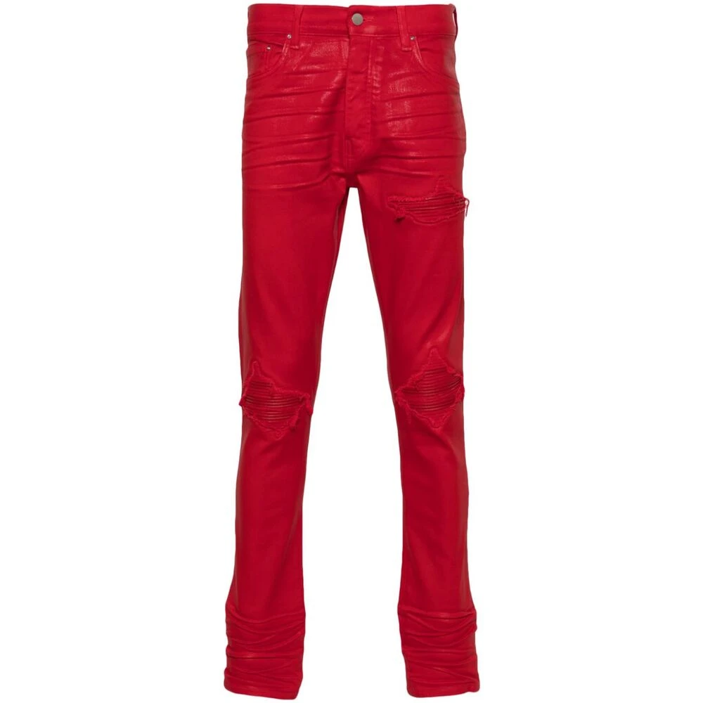 Amiri Rode Coated Denim Jeans Red Heren