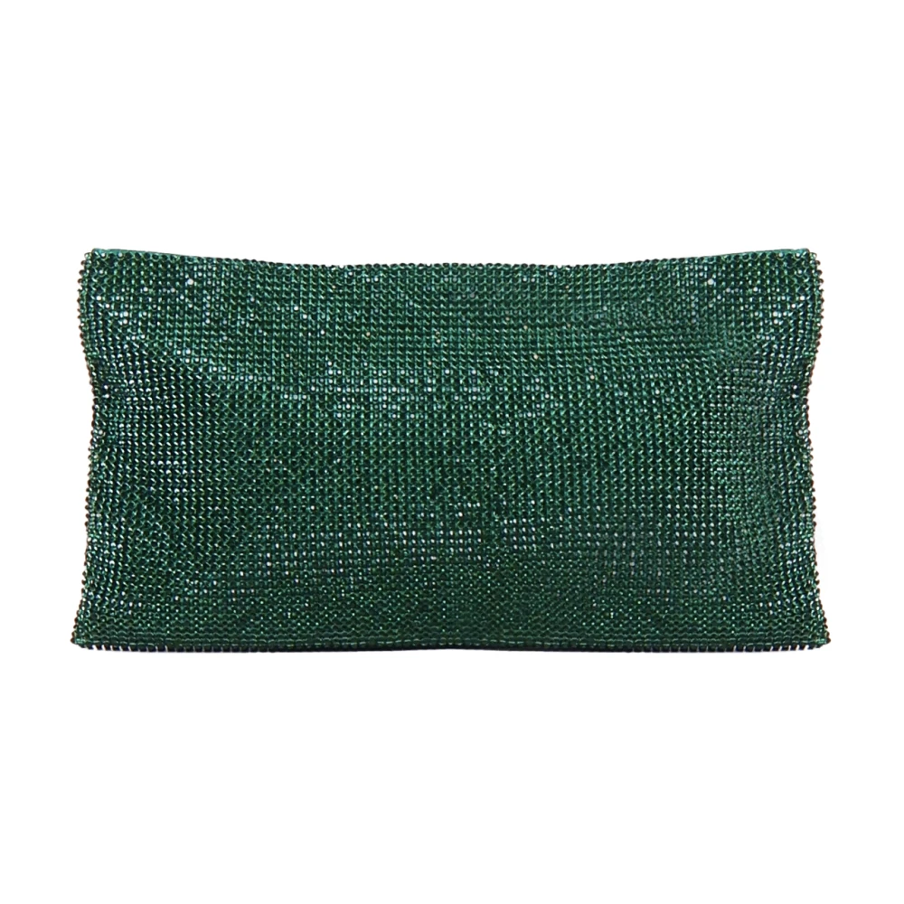 Benedetta Bruzziches Groene Mesh Clutch met Metalen Schouderband Green Dames