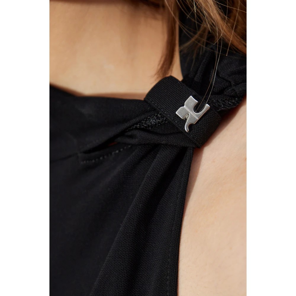 Courrèges Asymmetrische top Black Dames