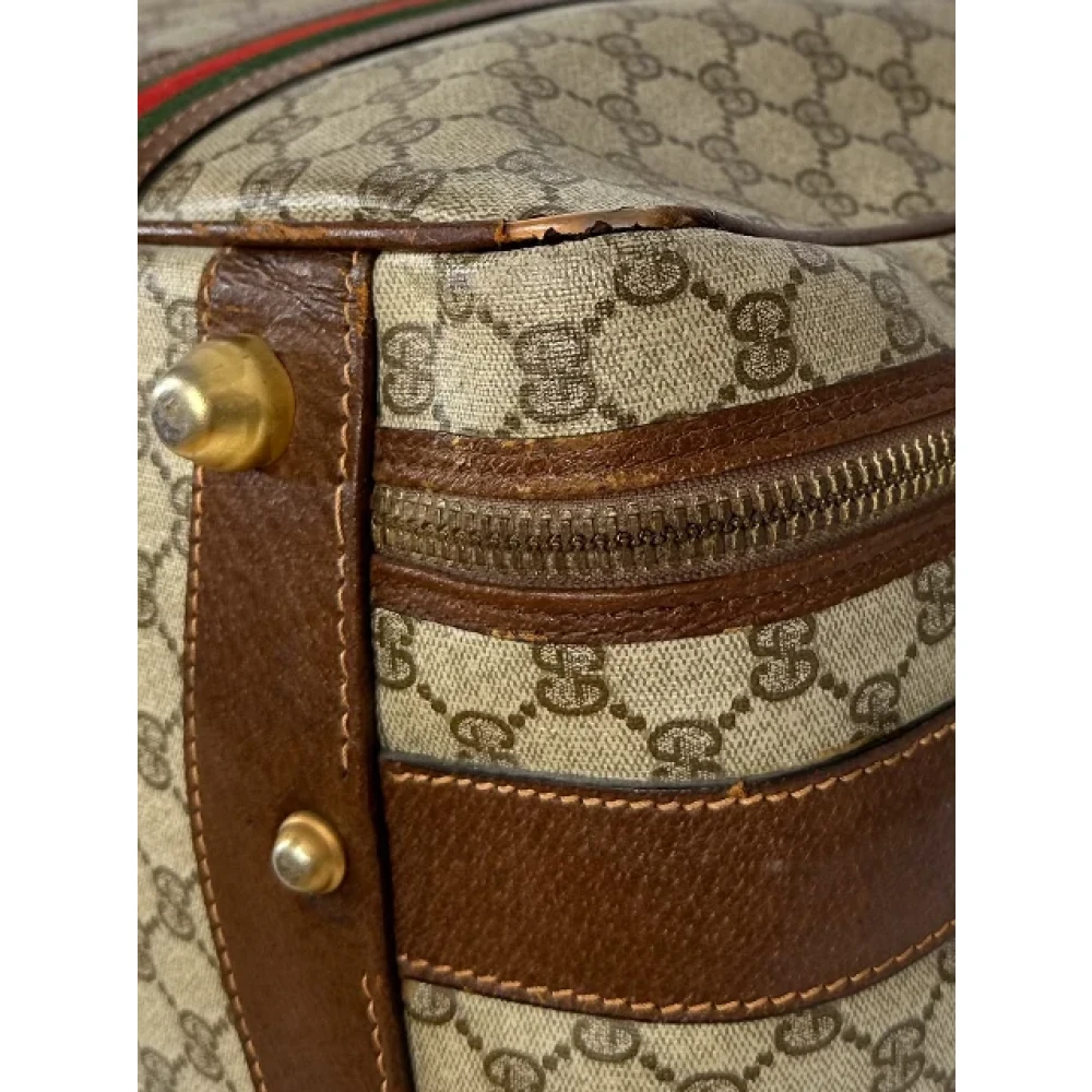 Gucci Vintage Pre-owned Canvas travel-bags Brown Dames