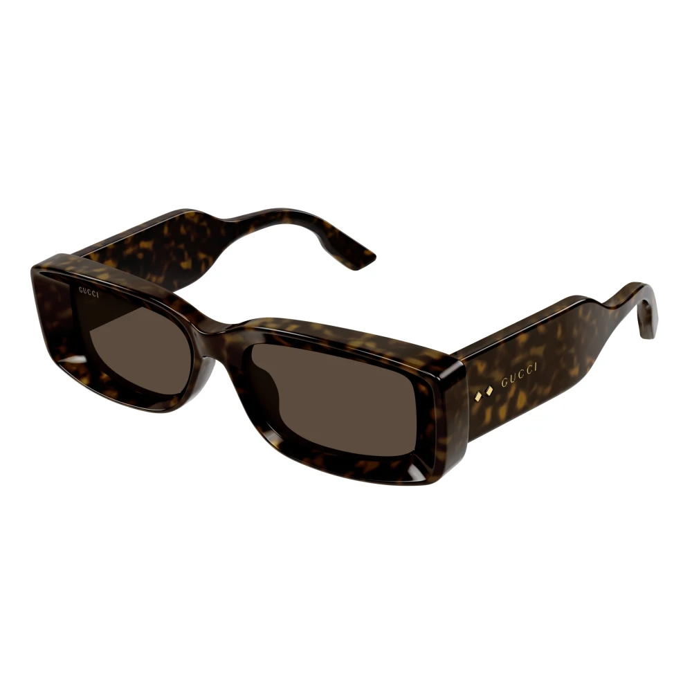 Gucci Women's Brown Faceted Rectangular Sunglasses - Sunglasses - 53 Mm - Accessories