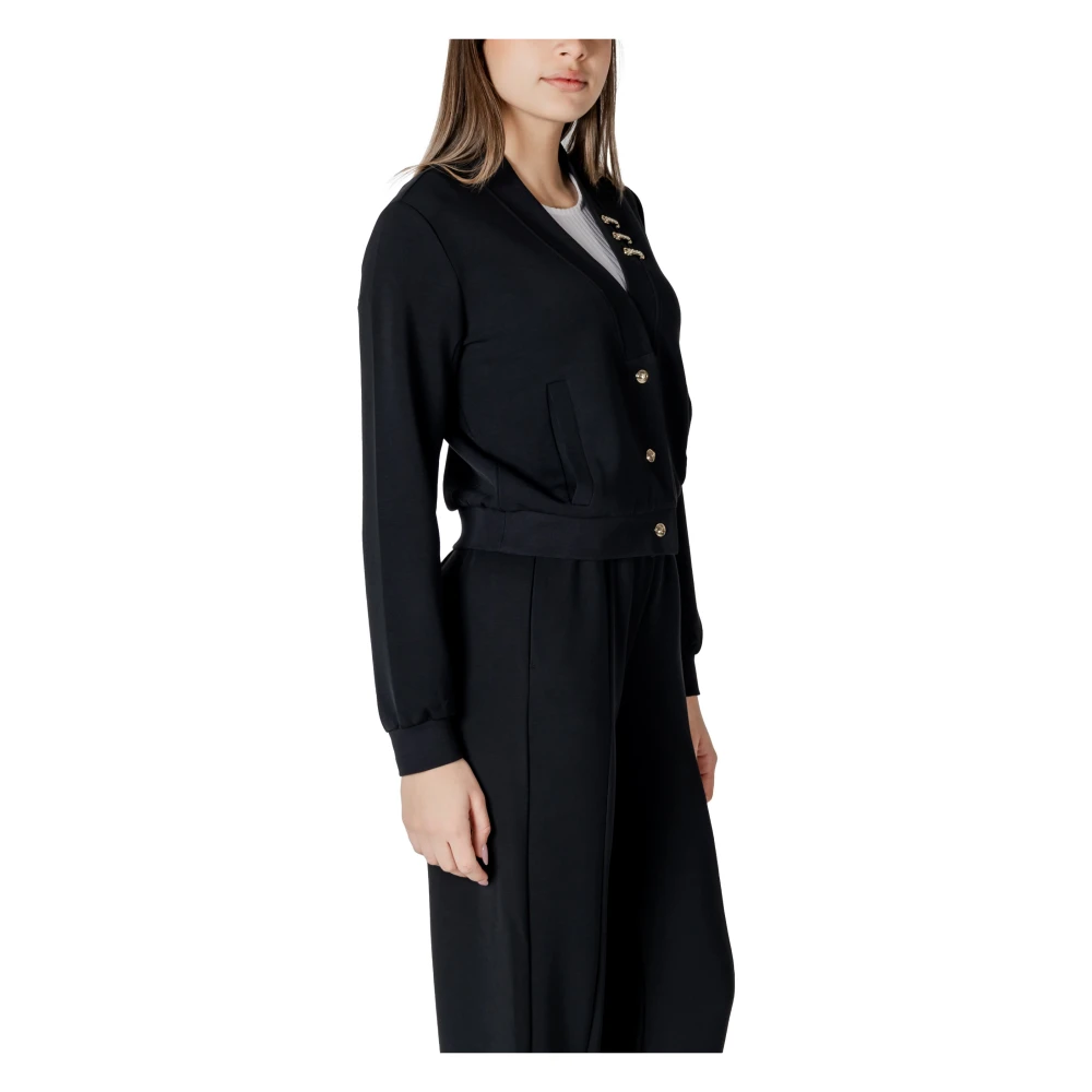 Liu Jo Onbedekte Sweatshirt Modal Polyester Elastaan Black Dames