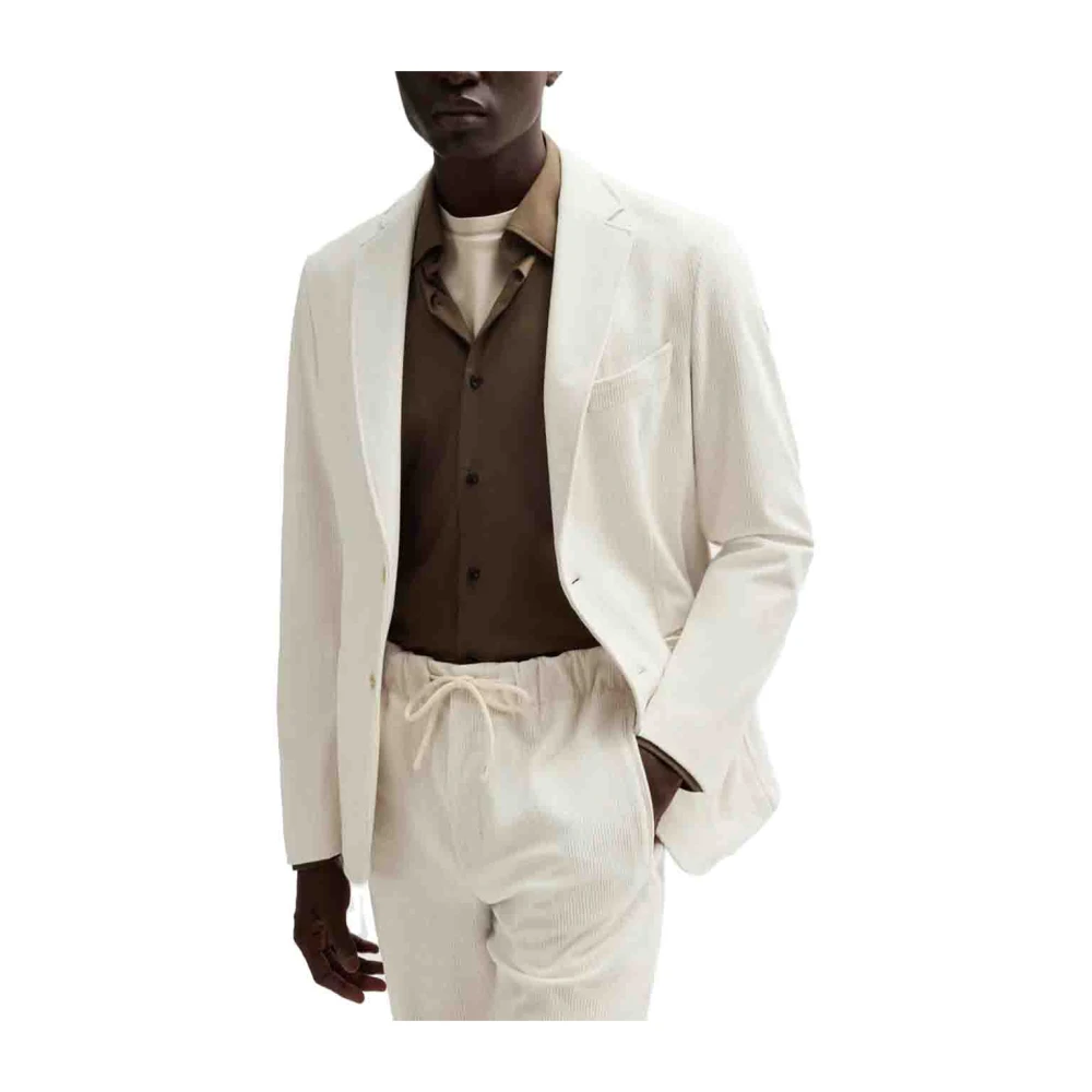 Hugo Boss Slim Fit Corduroy Jacket White Heren