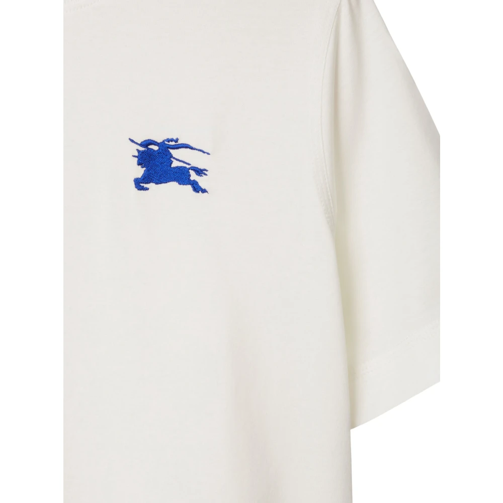 Burberry Witte T-shirts en Polos met Equestrian Knight Design White Dames