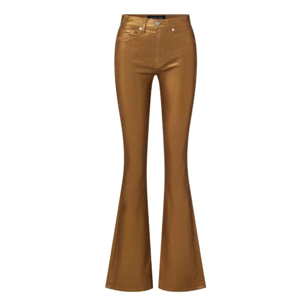 Veronica Beard Gouden Metallic Skinny Flare Jeans Yellow Dames