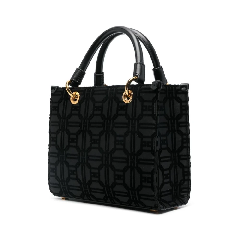Elisabetta Franchi Zwarte Logo Omslagtas Black Dames