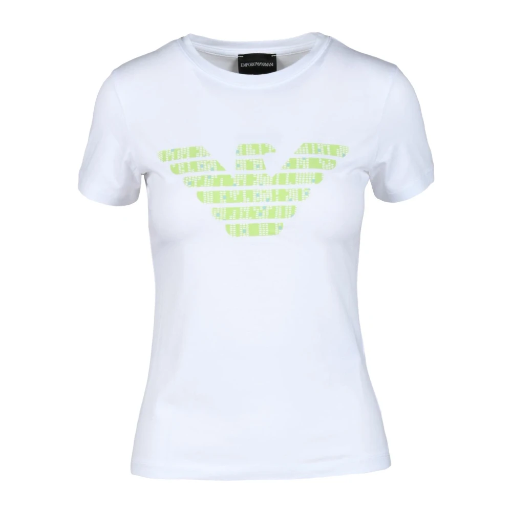 Emporio Armani Katoen Elastaan T-shirt White Dames
