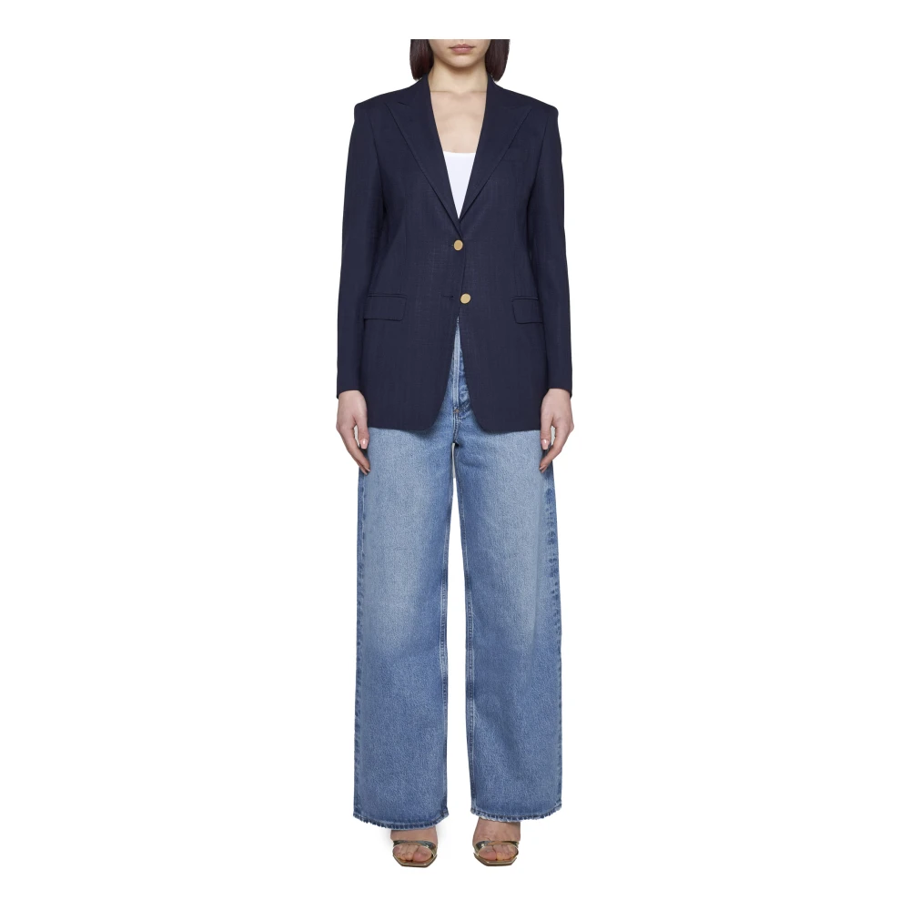 Tagliatore Blauw Jas met Centrale Split en Twee Knopen Blue Dames