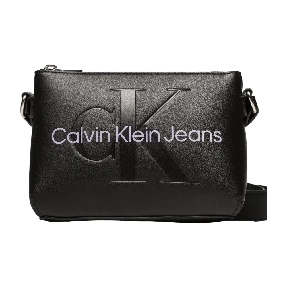 Calvin Klein Jeans Stijlvolle Bedrukte Schoudertas Black Dames