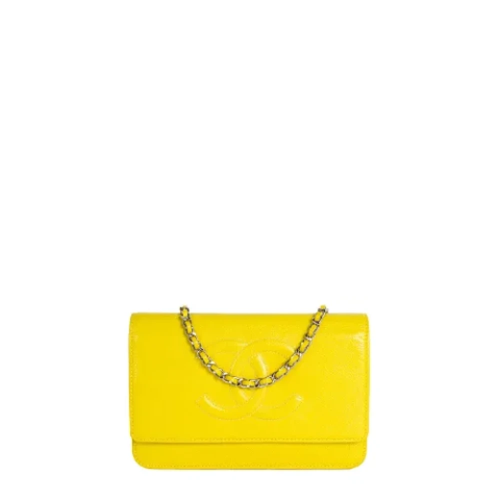Chanel Vintage Pre-owned Leather wallets Yellow Dames