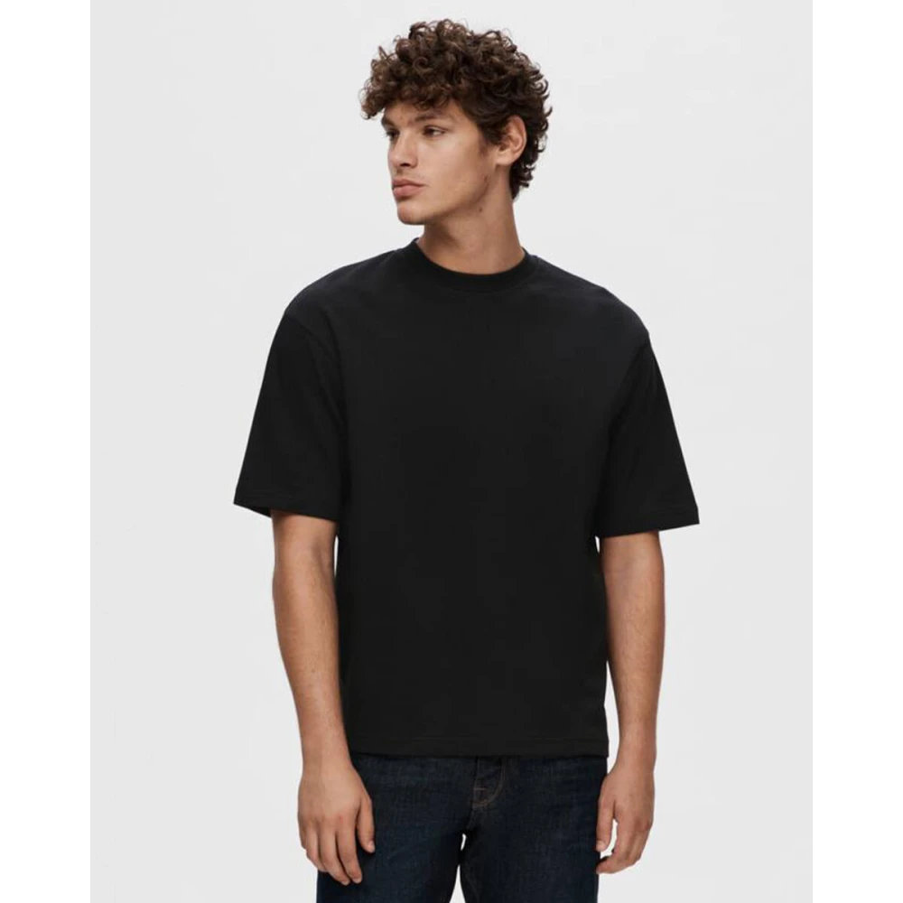 Selected Homme Oscar Korte Mouw T-shirt Black Heren