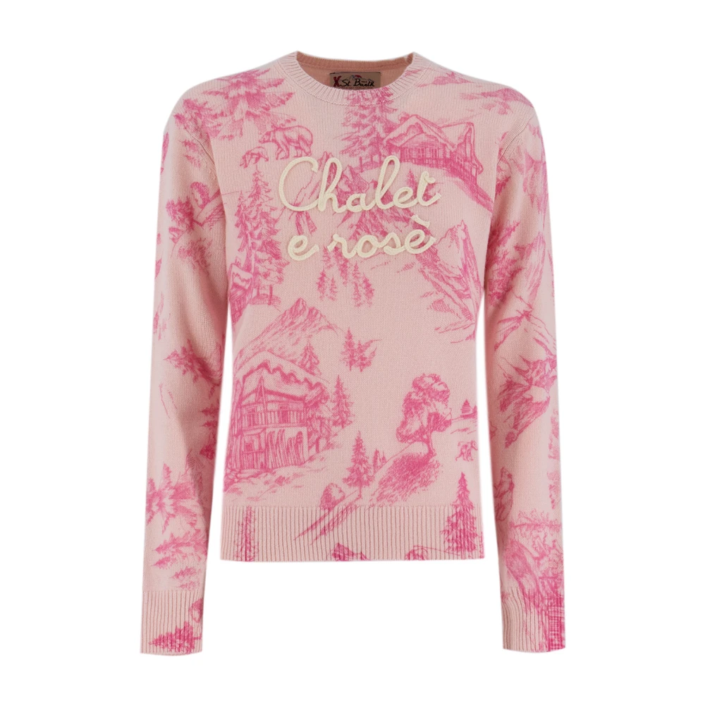 MC2 Saint Barth Winter Wolmix Crew-Neck Jumper Pink Dames