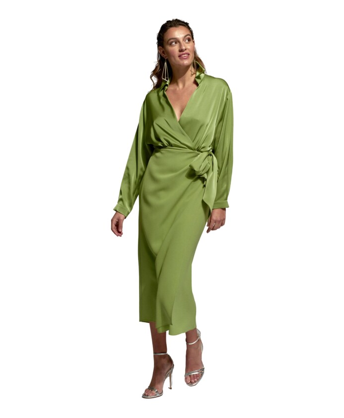 robe-midi-merida-verte-elegant-design-deux-pieces