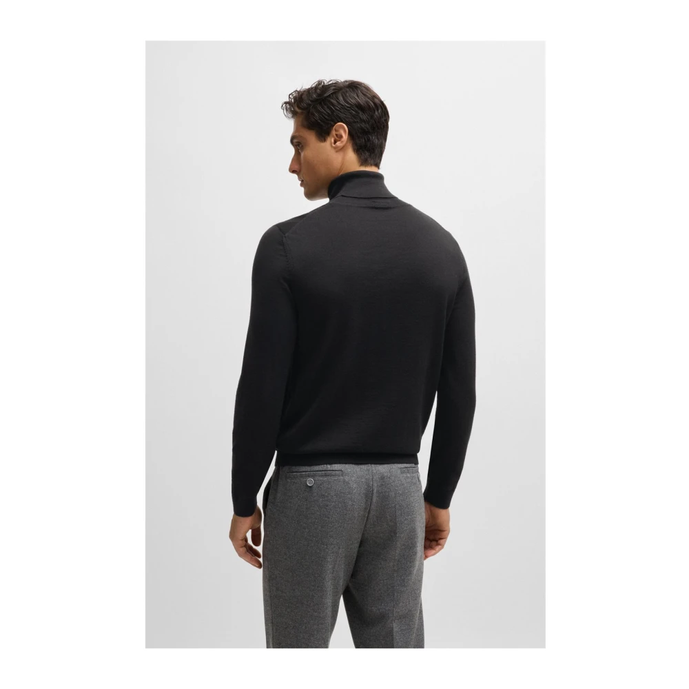 Hugo Boss Wollen Coltrui Slim Fit Black Heren