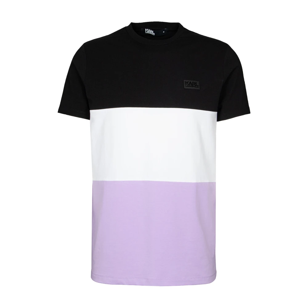 Karl Lagerfeld Reguliere T-shirt in zwart paars wit Multicolor Heren
