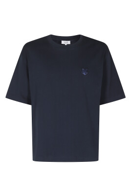 morkebla-oversize-t-shirt-med-logo