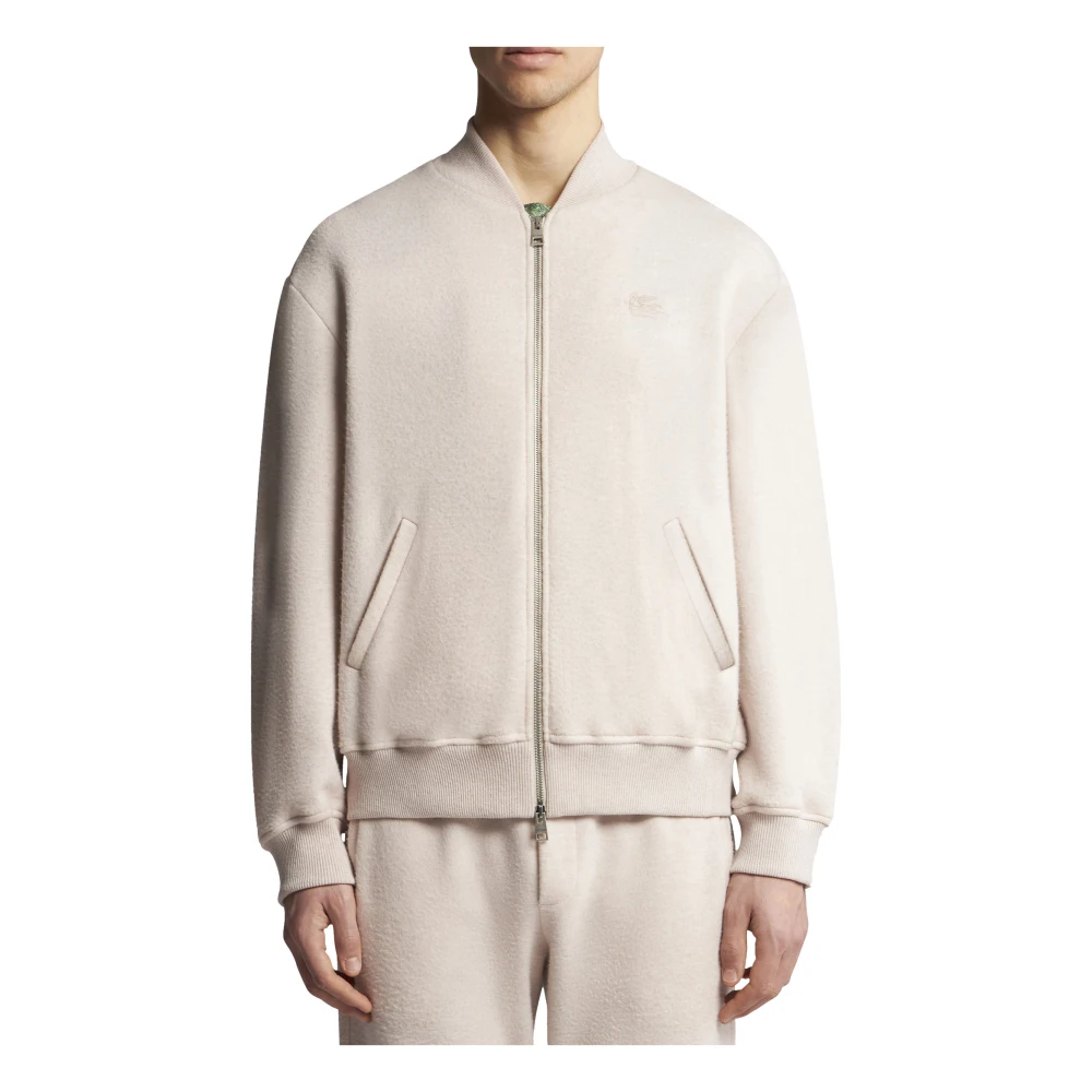 ETRO Beige Wolblend Bomberjack Beige Heren