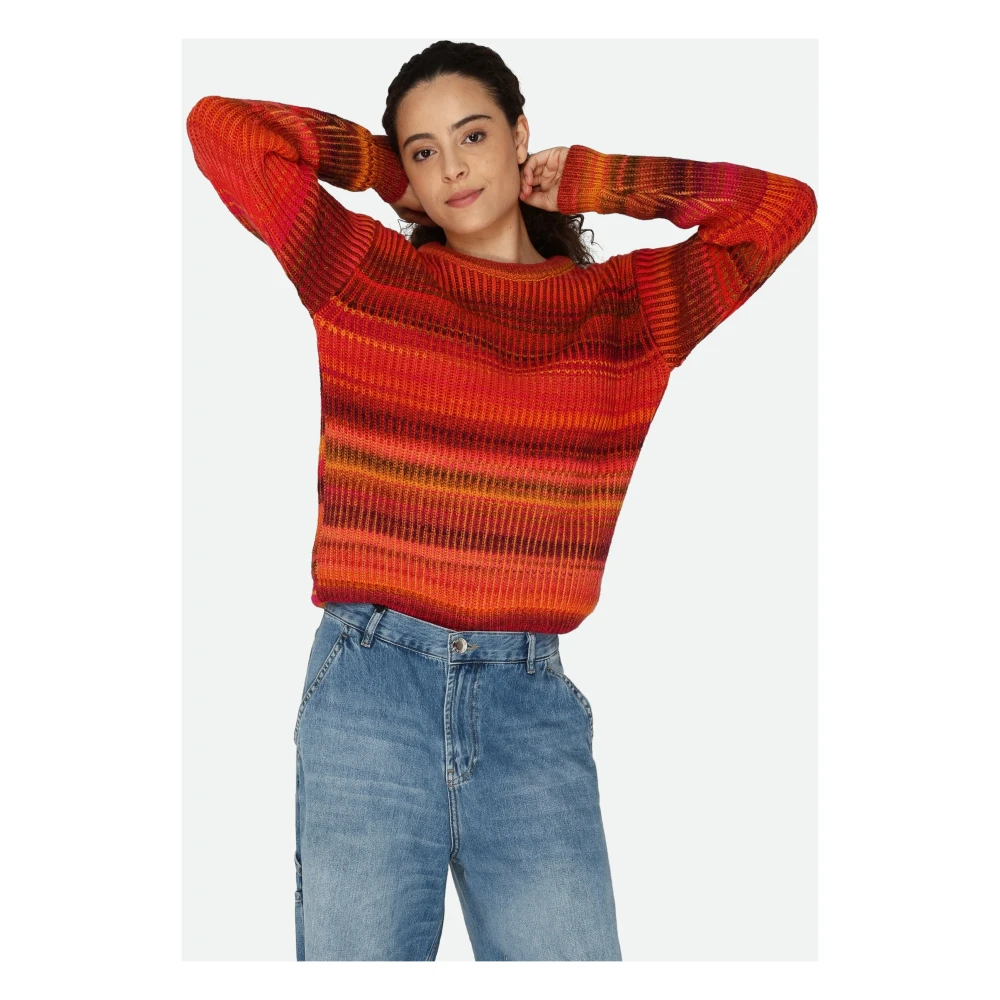 PATRIZIA PEPE Oranje Trui Ronde Hals Lange Mouwen Multicolor Dames