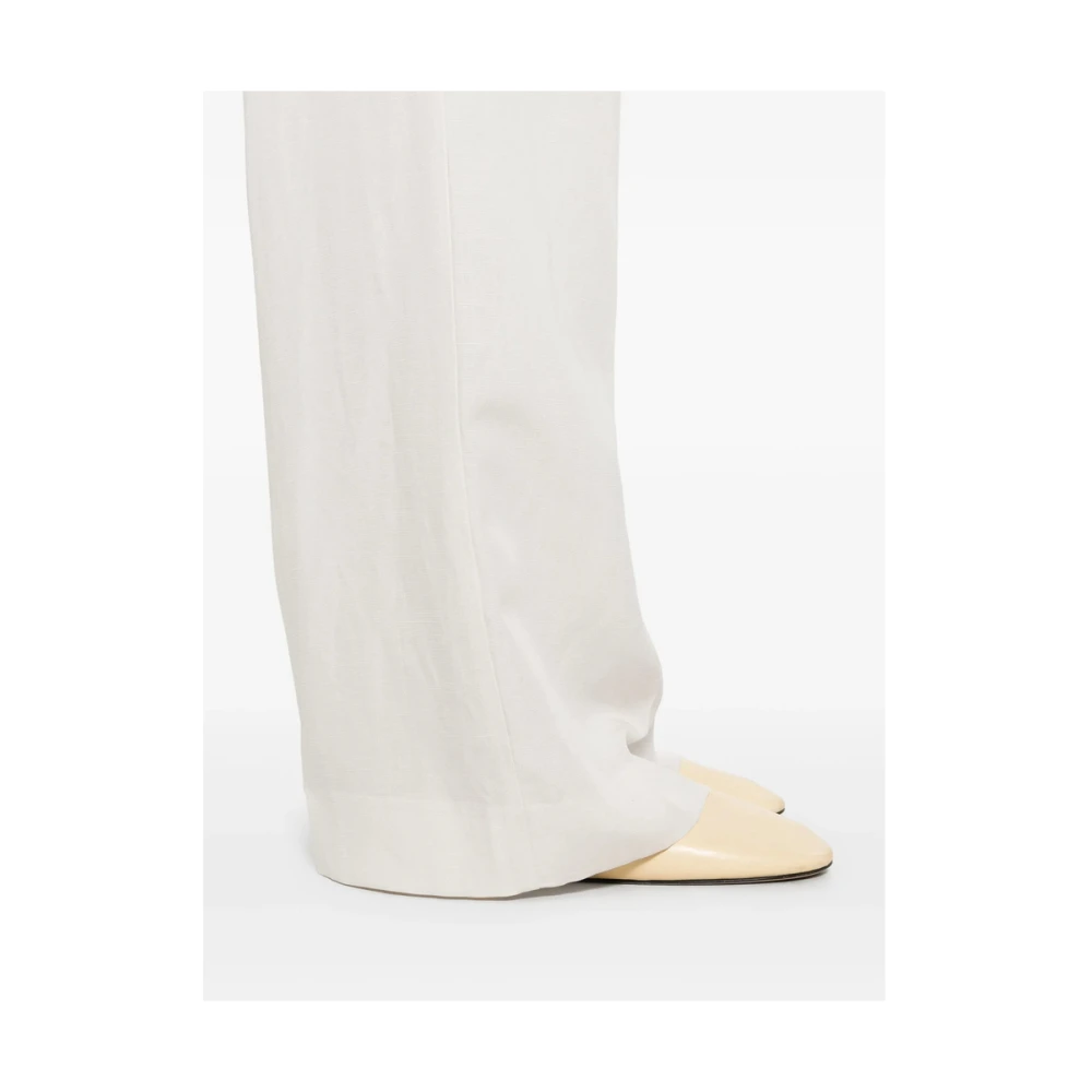 Calvin Klein Witte broek met knoopsluiting en zakken White Dames