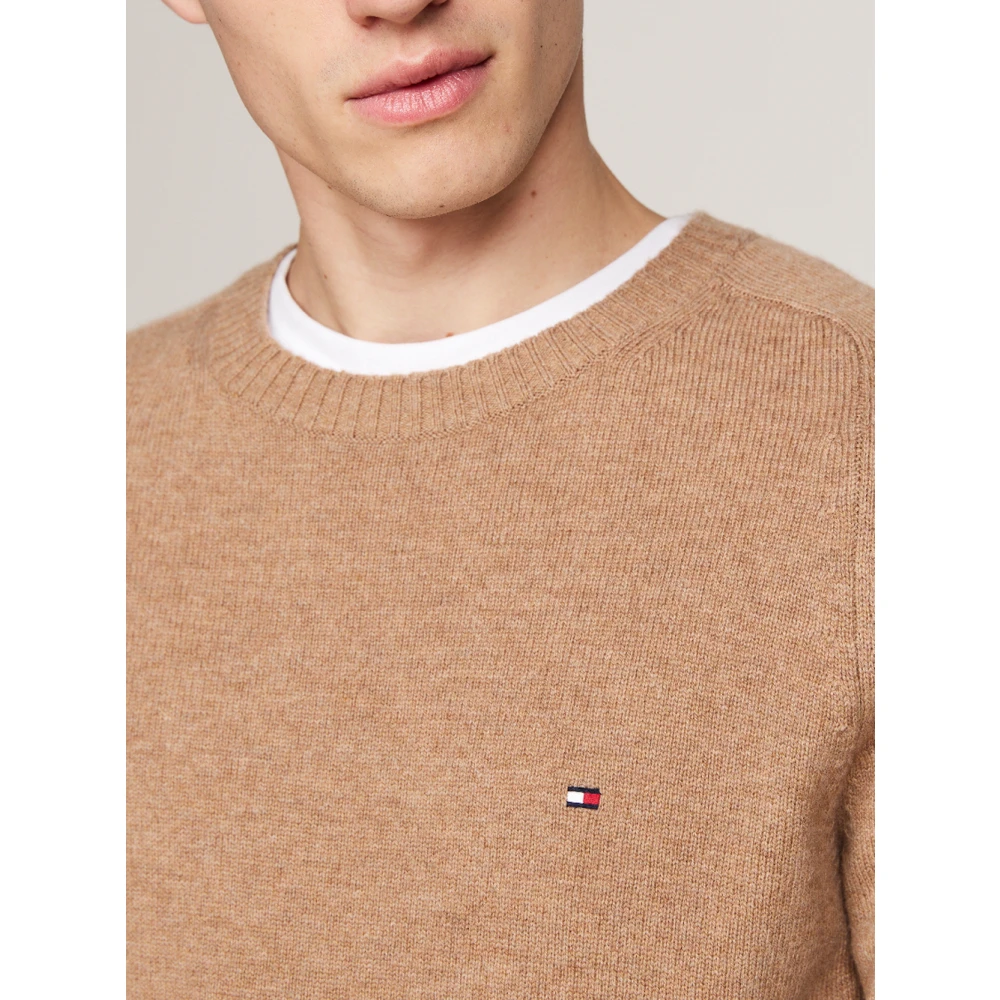 Tommy Hilfiger Beige Sweater Lambswool Crewneck Beige Heren