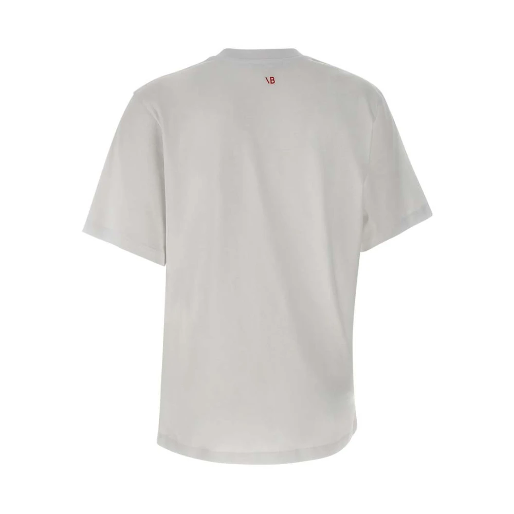 Victoria Beckham Wit Katoenen T-shirt met Logo Print White Dames